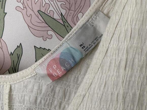 Free People Beach Cream Relaxed Drop-Waist A-line Bayside Mini Dress - Size - XL - Picture 8 of 9